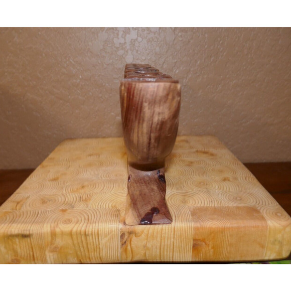 Wood Hand Carved Kwanza Kinara 7 Branches Candle Holder - Picture 10 of 16